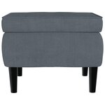 vidaXL Fauteuil à oreilles avec tabouret gris foncé velours