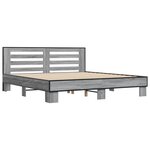 vidaXL Cadre de lit sonoma gris 200x200 cm bois d'ingénierie et métal