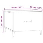 vidaXL Tables basses avec pieds en métal 2 Pièces Chêne fumé 50x50x40 cm