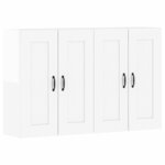vidaXL Armoires murales 2 Pièces blanc brillant bois d'ingénierie