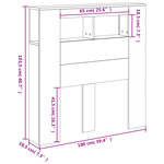 vidaXL Tête de lit à LED sonoma gris 100x18 5x103 5 cm bois ingénierie