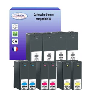 10 Cartouches compatibles avec Lexmark 100XL remplace Lexmark S300, S301, S305, S400, S405, S505, S600, S602
