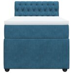 vidaXL Sommier à lattes de lit avec matelas bleu 90x200 cm velours