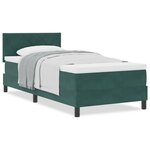 vidaXL Lit Box Spring avec matelas vert foncé 100x200 cm velours