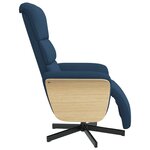 vidaXL Fauteuil inclinable avec repose-pieds bleu tissu