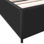 vidaXL Cadre de lit noir 160x200 cm bois d'ingénierie et métal