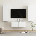 vidaXL Ensemble de meubles TV 3 Pièces Blanc Bois d'ingénierie