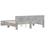 vidaXL Cadre de lit avec tête de lit gris béton 200x200 cm