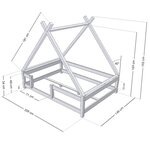 Lit cabane enfant TAHUKA 140 x 200 bleu marine
