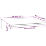 vidaXL Auvent manuel rétractable avec LED bordeaux 600x350 cm