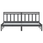 vidaXL Cadre de lit Gris Bois de pin massif 200x200 cm