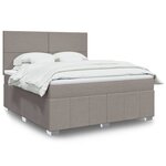 vidaXL Sommier à lattes de lit avec matelas Taupe 180x200 cm Tissu