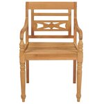 vidaXL Chaises Batavia lot de 2 coussins vert vif Bois de teck massif