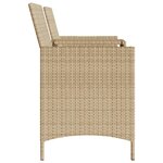 vidaXL Canapé de jardin 2 places avec table et tabourets beige rotin