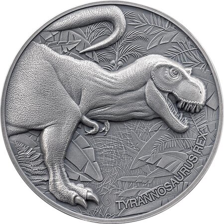 Pièce de monnaie en Argent 2000 Francs g 62.2 (2 oz) Millésime 2024 Lost World coin TYRANNOSAURUS REX