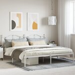 vidaXL Cadre de lit métal avec tête de lit blanc 193x203 cm