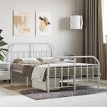 vidaXL Cadre de lit métal avec tête de lit/pied de lit blanc 120x190cm