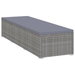 vidaXL Chaise longue avec coussin et table à thé Résine tressée Gris