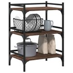 vidaXL Chariot de cuisine chêne marron 50x35x75 5 cm bois d'ingénierie
