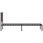 vidaXL Cadre de lit en métal avec tête de lit chêne marron 100x200 cm