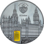Pièce de monnaie en Argent 25 Dollars g 155.5 (5 oz) Millésime 2023 Tiffany Art PALACE OF WESTMINSTER
