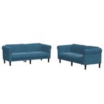 vidaXL Ensemble de canapés 2 Pièces bleu velours