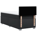 vidaXL Sommier à lattes de lit avec matelas Noir 90x200 cm Similicuir