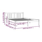 vidaXL Cadre de lit Marron miel Bois massif 140x190 cm