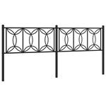 vidaXL Tête de lit métal noir 200 cm