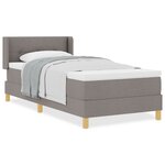 vidaXL Lit avec sommier et matelas Taupe 100x200 cm Tissu