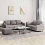 vidaXL Ensemble de canapés 3 Pièces avec coussins Taupe Tissu