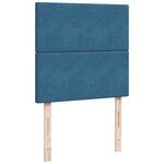 vidaXL Sommier à lattes de lit avec matelas bleu 90x200 cm velours