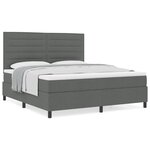 vidaXL Lit à sommier avec matelas gris foncé super king en tissu