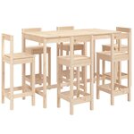 vidaXL Ensemble de bar de jardin 7 Pièces Bois de pin massif