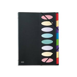 Trieur Standard Memphis A4 8 Positions Couverture Polypro Noir OXFORD