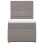 vidaXL Sommier à lattes de lit avec matelas Taupe 90x200 cm Tissu