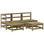 vidaXL Salon de jardin 5 Pièces avec coussins bois de pin imprégné