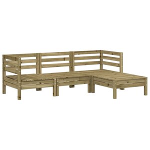 vidaXL Canapé de jardin 3 places avec repose-pieds bois pin imprégné