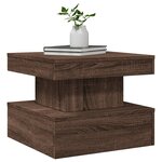 vidaXL Table basse avec lumières LED chêne marron 50x50x40 cm