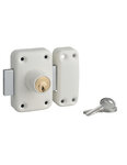 THIRARD - Verrou double entrée Apache pour porte d'entrée  cylindre 45mm  acier  3 clés  époxy blanc