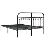 vidaXL Cadre de lit métal avec tête de lit noir 140x190 cm