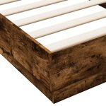 vidaXL Cadre de lit avec lumières LED chêne fumé 100x200 cm