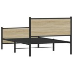 vidaXL Cadre de lit en métal sans matelas chêne sonoma 100x190 cm