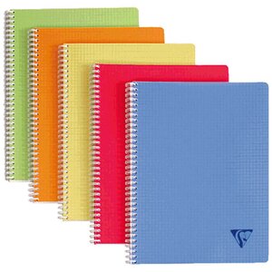 Cahier spirales LINICOLOR A5 (14,8 x 21 cm) 90 pages 90g petits carreaux 5x5 - Coloris Fresh (paquet 5 unités)