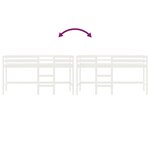 vidaXL Lit mezzanine enfants échelle blanc 90x200 cm bois pin massif