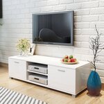vidaXL Meuble TV Blanc brillant 140x40 5x35 cm