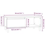 vidaXL Table basse Chêne fumé 90x50x36 5 cm Bois d'ingénierie