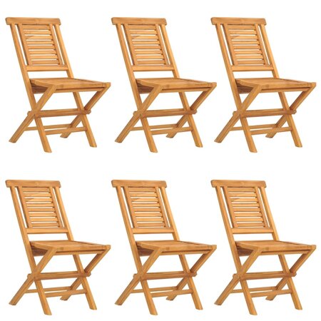 vidaXL Chaises de jardin pliantes lot de 6 47x63x90cm bois massif teck