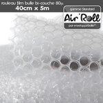 Lot de 6  Rouleaux de film bulle d'air largeur 40 cm x longueur 5 mètres - gamme Air'Roll STANDARD