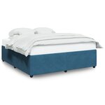vidaXL Cadre de lit bleu 180x200 cm velours